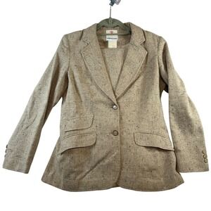 College Town 1970's Vintage Women's Tweed Blazer suit Single Button Notch Lapel‎